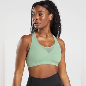 Gymshark Crossover Sports Bra - Desert Sage Green